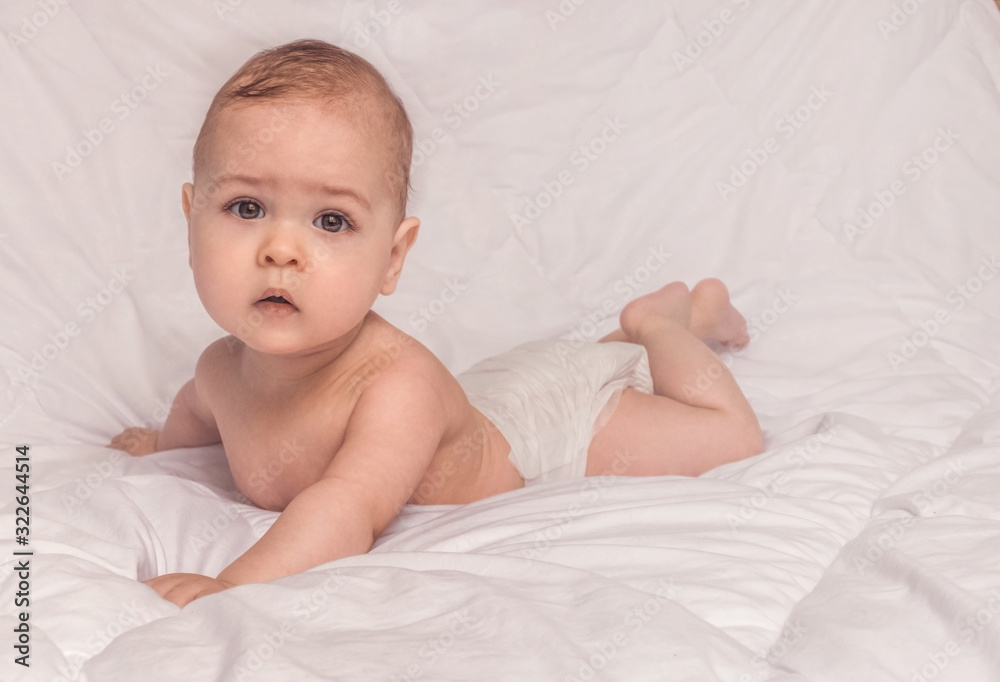 Sweet little baby boy portrait on white background Sweet little baby boy portrait on white background