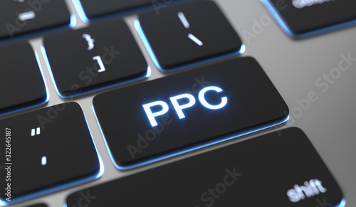 Pay Per Click text on keyboard button. PPC concept photo