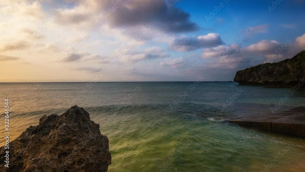 Motion controlled time-lapse beach at sunset Okinawa Japan Motion controlled time-lapse beach at sunset Okinawa Japan