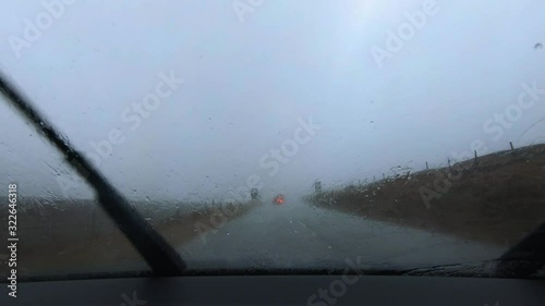 Storm Ciara recorded on a GoPro whilst driving dangerously through forests and rural roads in February 2020 photo