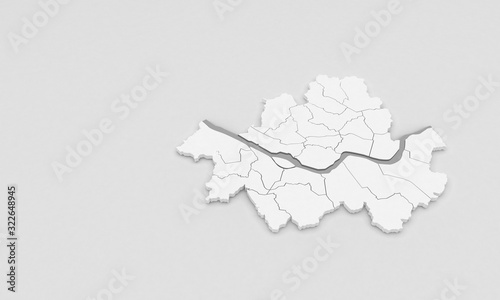 Photography 3d rendering of Seoul map and gyeonggi do map