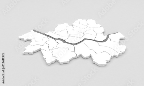 seoul map. 3d rendering of ...