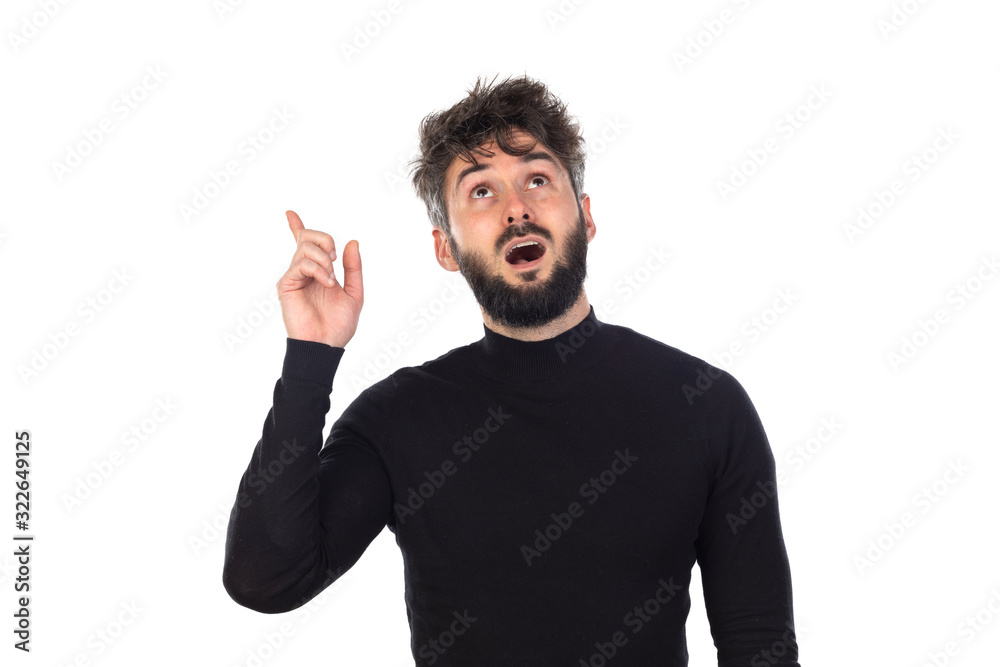 Fototapeta premium Young man in black