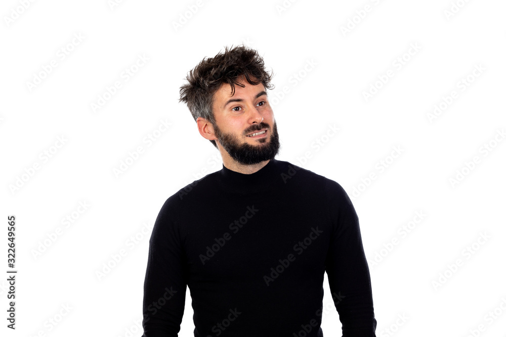 Young man in black Young man in black