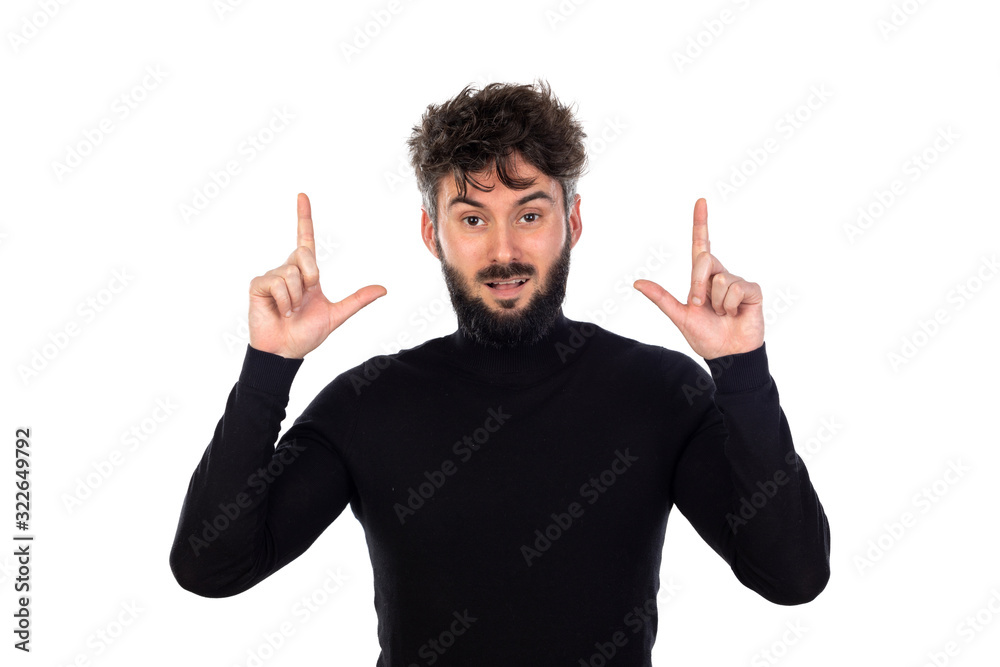 Young man in black Young man in black