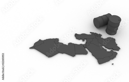 arab map. 3d rendering midd...