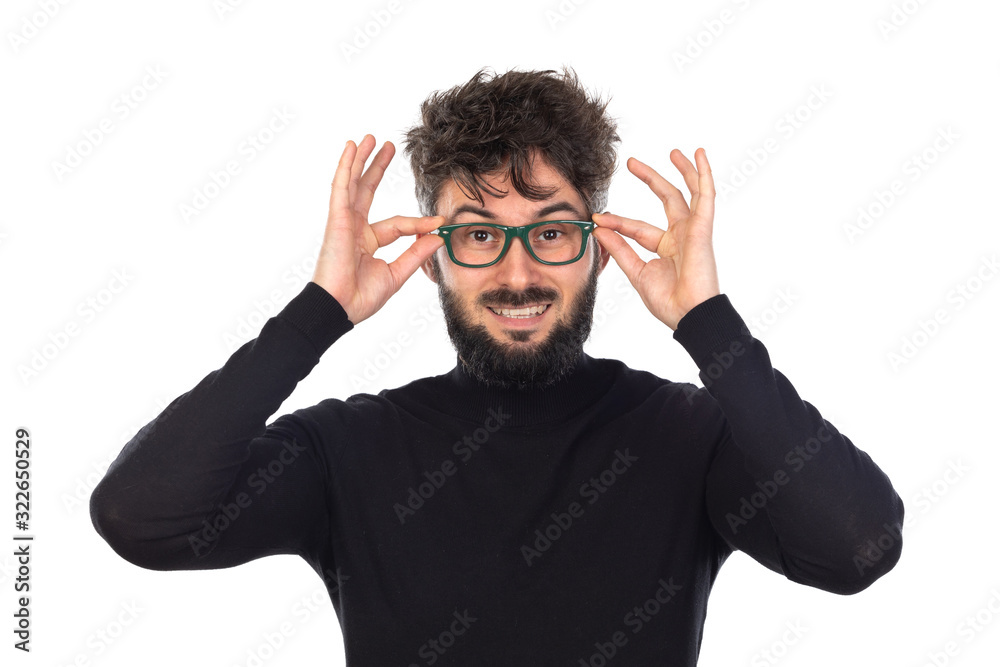 Young man in black Young man in black