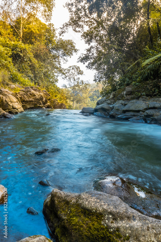 River on top of a waterfall in Costa Rica