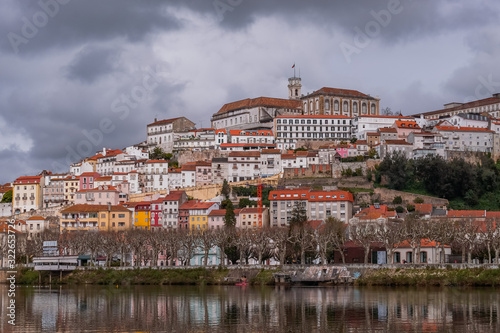 Panoramic View of  the Old City of Coimbra, With The University and Mondego River, Portugal