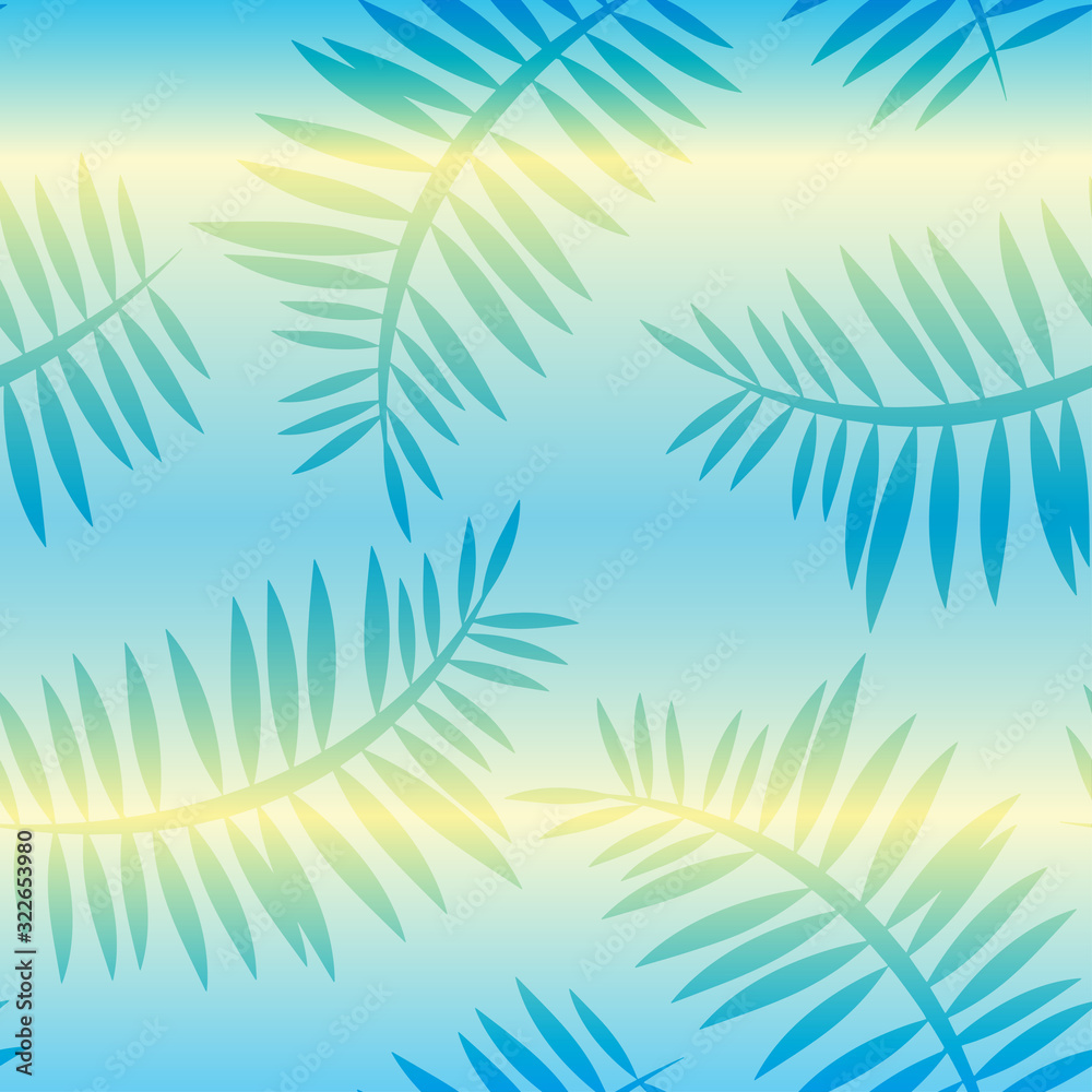 Tropical leaves seamless pattern Animal background