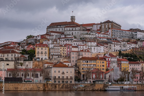 Panoramic View of  the Old City of Coimbra, With The University and Mondego River, Portugal