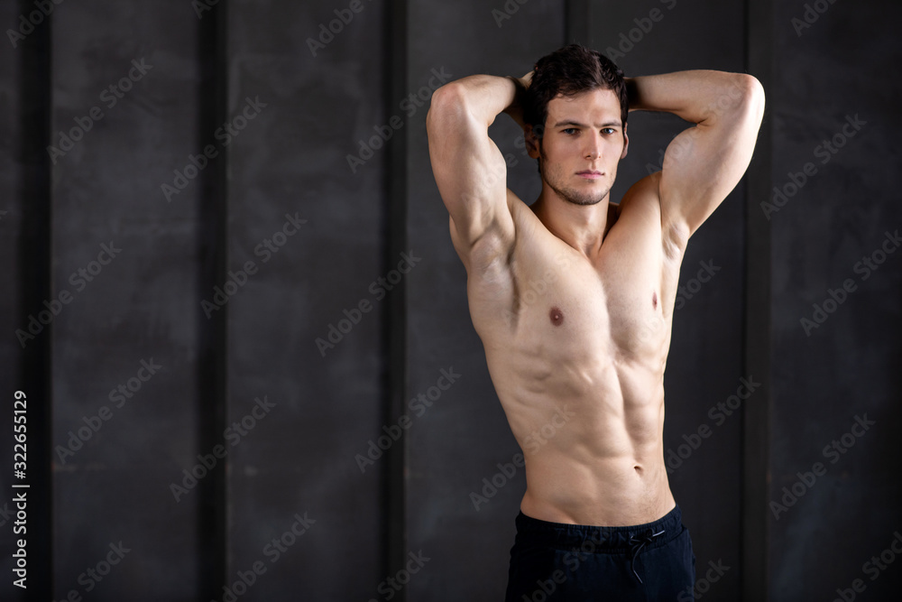Fototapeta premium Strong man fitness model. Bodybuilder.