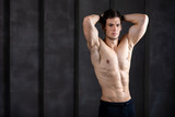 Strong man fitness model. Bodybuilder.