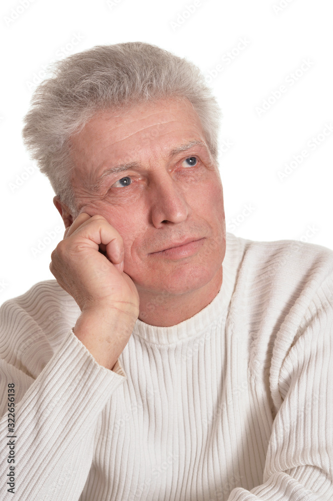 Portrait of senior man isolated on white background Portrait of senior man isolated on white background