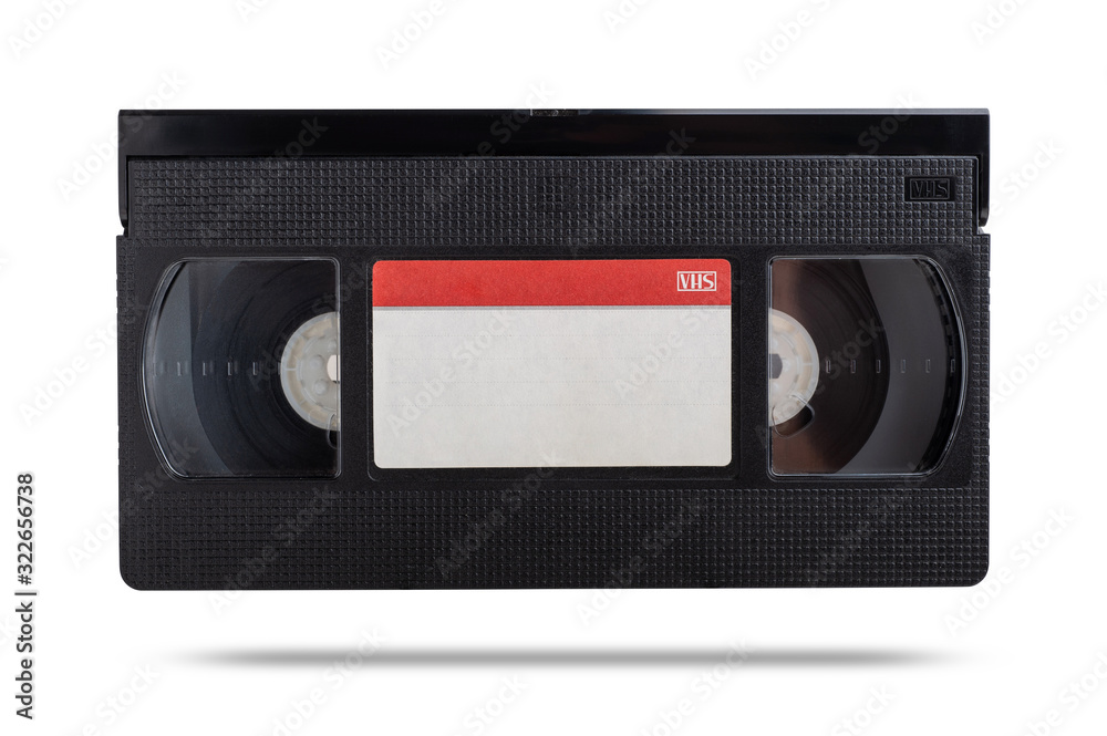 VHS video cassette on a white background. isolated on white background