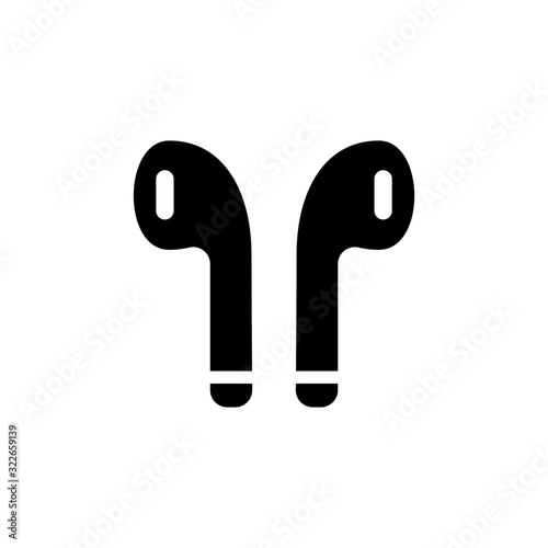 Airpods icon isolated on white background. Wireless earphones symbol