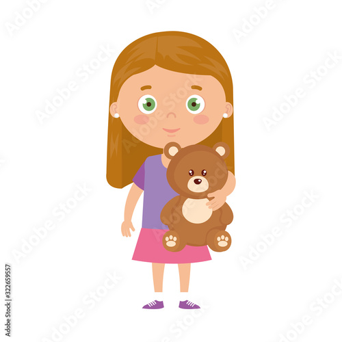 cute little girl with teddy bear © Gstudio