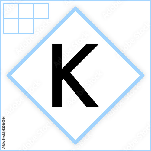 Baseball scorecard strikeout  swinging icon K symbol concept 