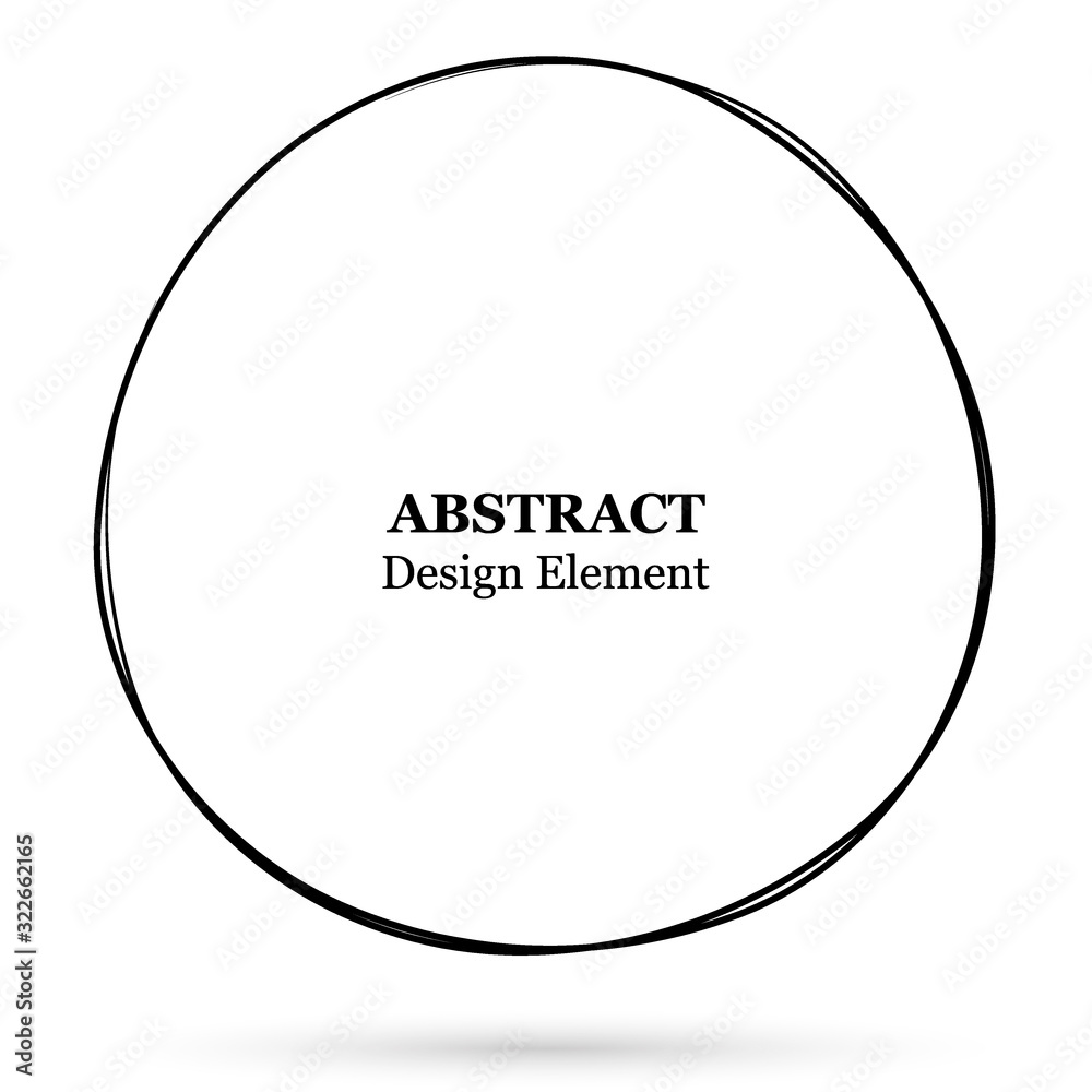 Hand drawn figure for your design. Scribble circle lines vector. Black circular doodle isolated on the white background. Vector abstract logo design element. Hand drawn figure for your design. Scribble circle lines vector. Black circular doodle isolated on the white background. Vector abstract logo design element.