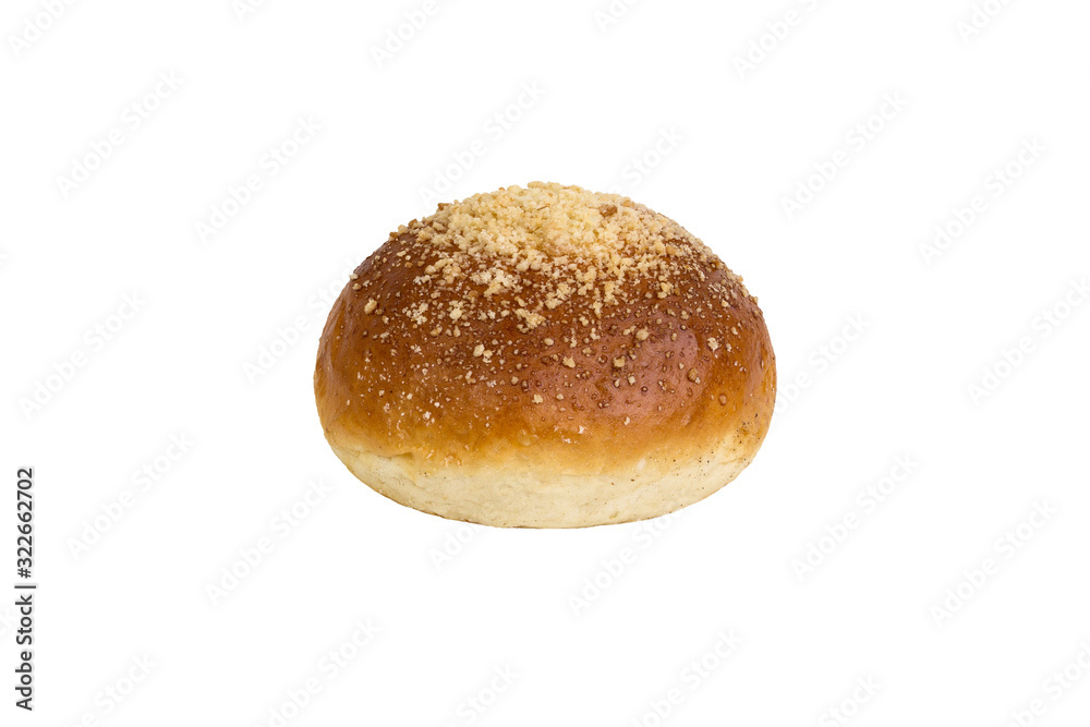 Fresh tasty bread roll, isolated on white background Fresh tasty bread roll, isolated on white background