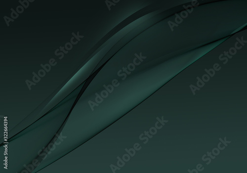 Abstract background waves. Hunter green abstract background for business card or wallpaper