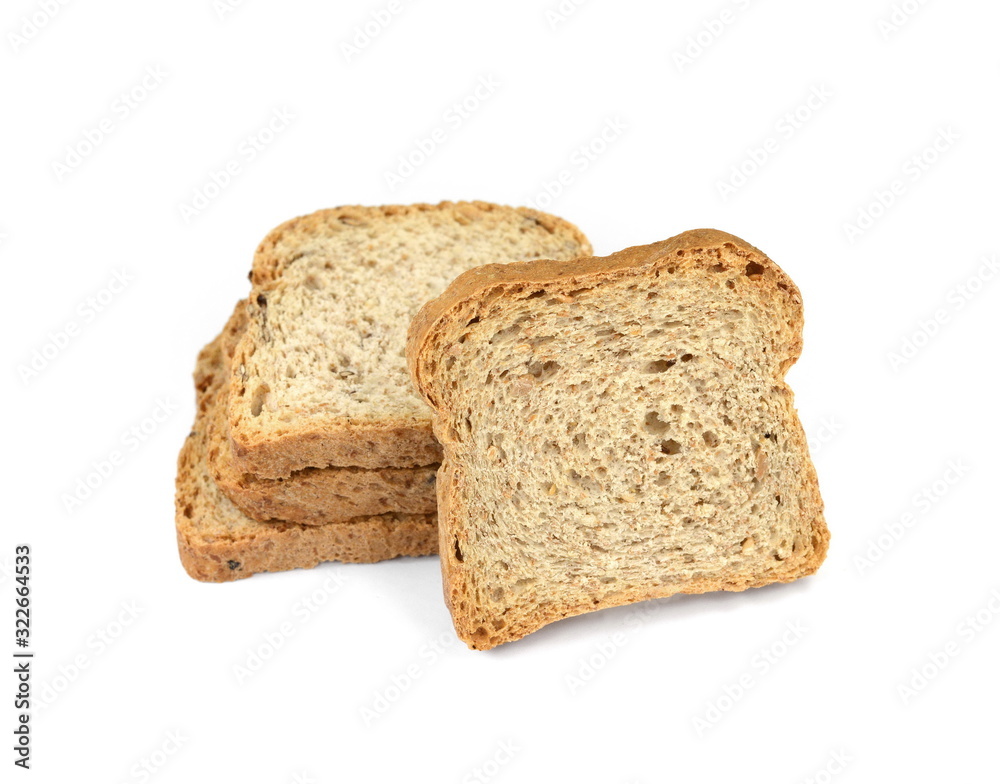 Bake rolls. Mini bread chips isolated on white background.