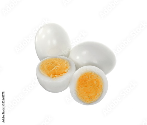 boiled eggs isolated on white background cutout