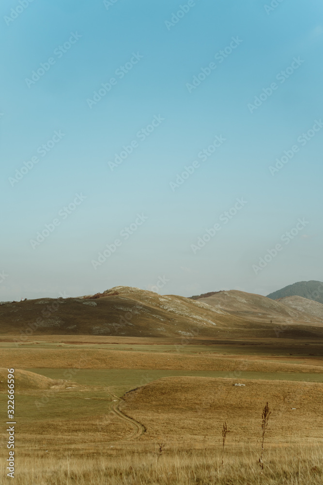 Obraz premium Montenegro mountains in autumn haze in the landscape