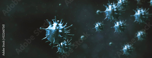Bilde på lerret New coronavirus 2019-ncov. 3D illustration