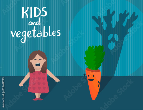 Girl and carrot with ugly scary shade