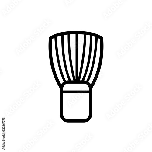 brush of barber shop line style icon