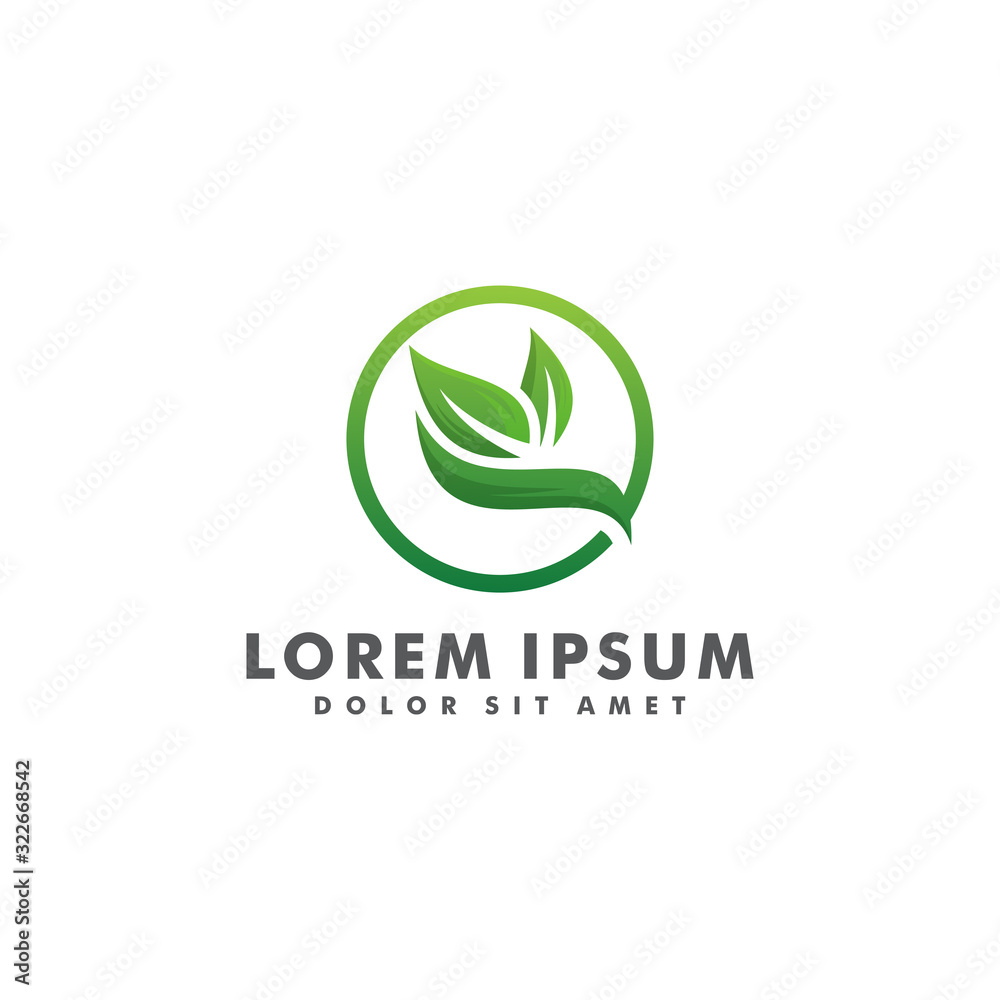 Green leaf logo design template. Environment icon vector Green leaf logo design template. Environment icon vector