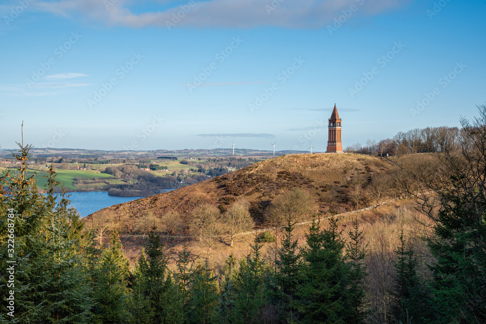 Himmelbjerget, The Sky Mountain between Ry and Silkeborg - Denmark - obrazy, fototapety, plakaty 