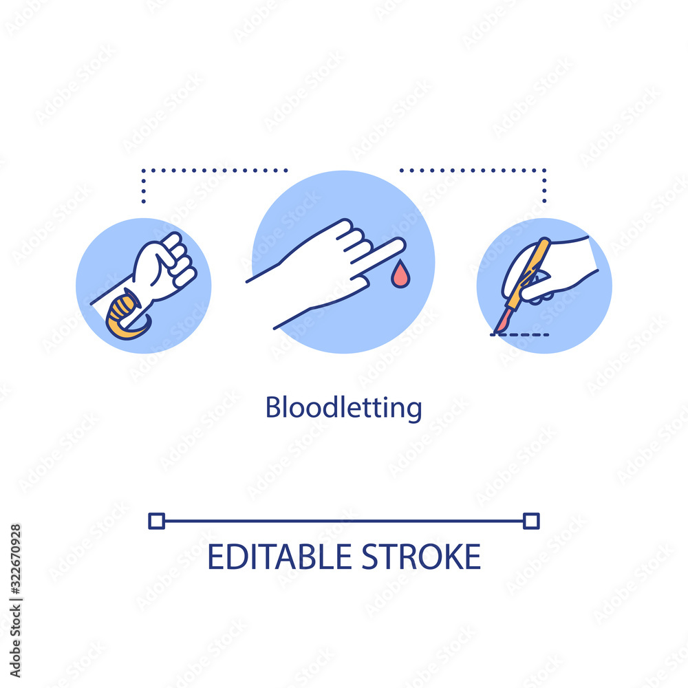 Bloodletting concept icon. Therapeutic phlebotomy idea thin line