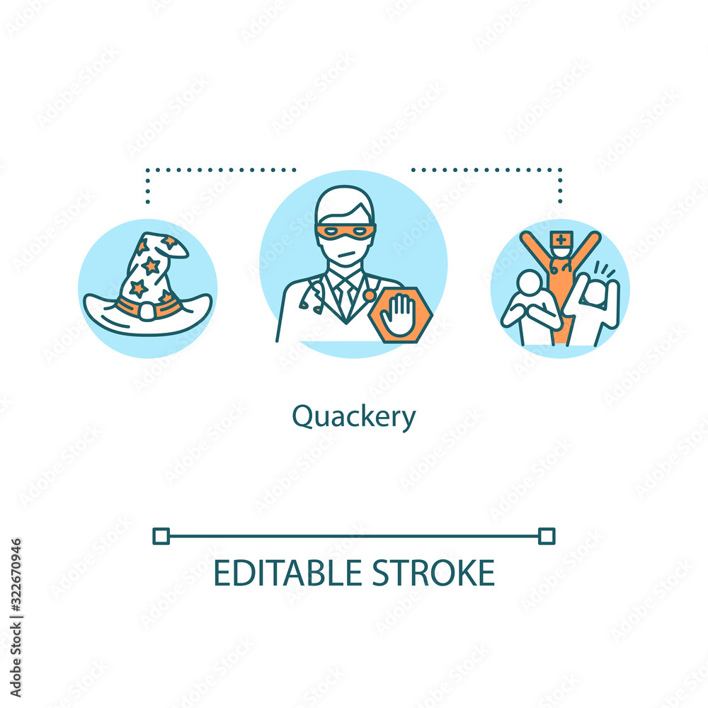 Quackery concept icon. Health fraud idea thin line illustration ...