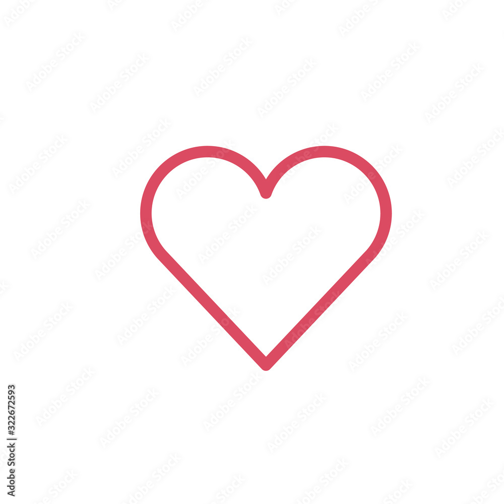 Favorites, heart icon solated minimal linear icon. Valentines day. Line vector icons for websites and mobile minimalistic flat design.