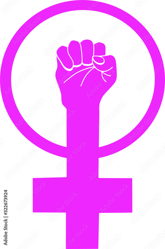 Obraz premium Vector symbol of feminism. A feminist Symbol isolated on a white background. Vector illustration 