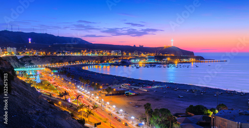 HDR view of Chorrillos bay in Lima, Peru