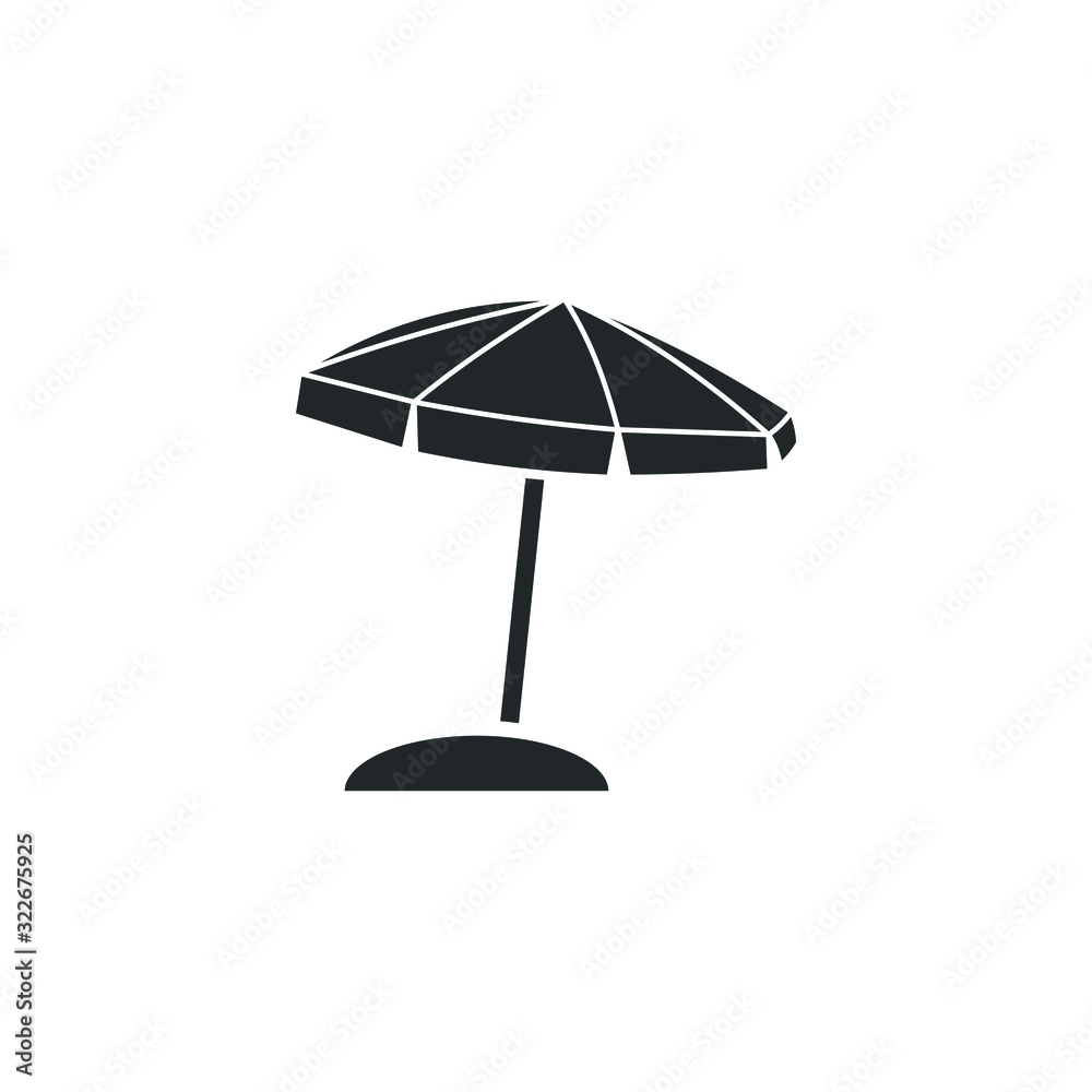 beach umbrella icon template color editable. beach umbrella symbol vector sign isolated on white background illustration for graphic and web design.