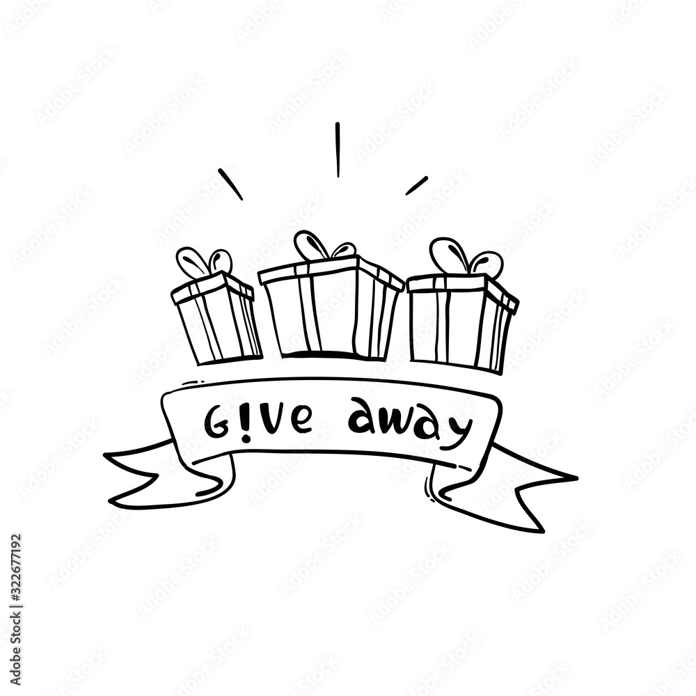 Gift box giveaway isolated icon social media Vector Image