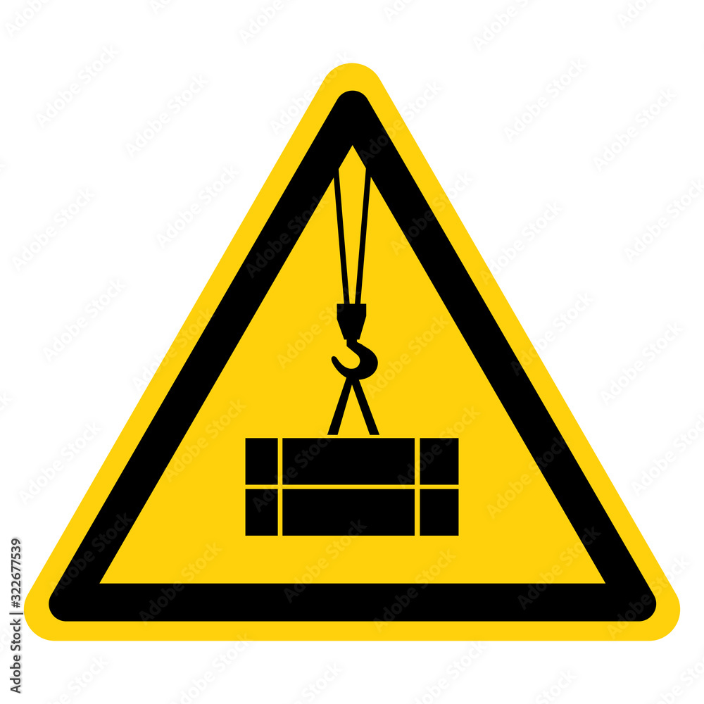 Beware Suspended Load Symbol Sign ,Vector Illustration, Isolate On ...