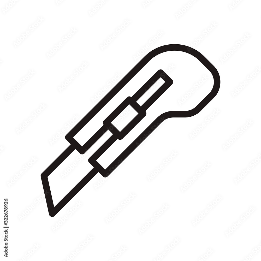 Cutter knife, stationery knife icon in trendy outline style design. Vector graphic illustration. Cutter icon for website design, logo, and ui. Editable vector stroke. EPS 10. Cutter knife, stationery knife icon in trendy outline style design. Vector graphic illustration. Cutter icon for website design, logo, and ui. Editable vector stroke. EPS 10.