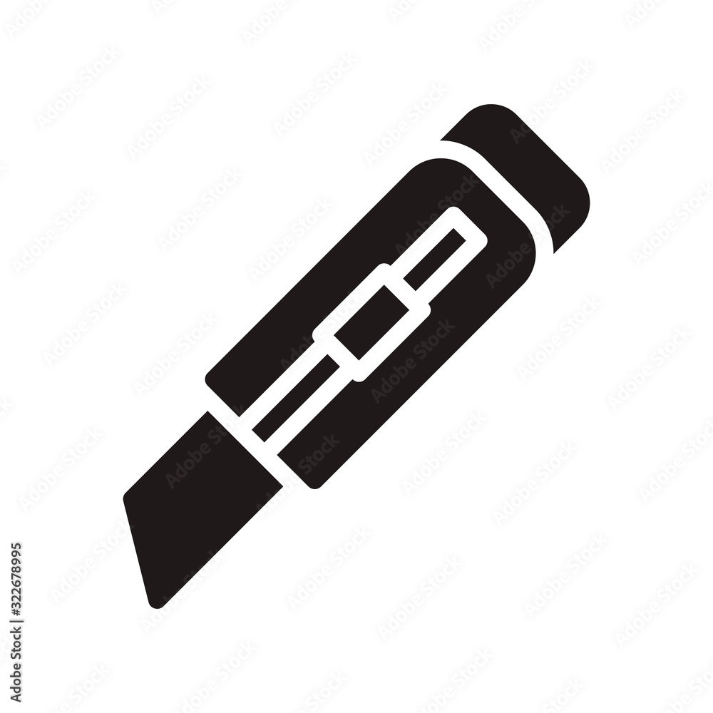 Cutter knife, stationery knife icon in trendy flat style design. Vector graphic illustration. Cutter icon for website design, logo, and ui. EPS 10. Cutter knife, stationery knife icon in trendy flat style design. Vector graphic illustration. Cutter icon for website design, logo, and ui. EPS 10.
