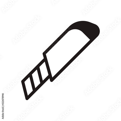 Cutter knife, stationery knife icon in trendy outline style design. Vector graphic illustration. Cutter icon for website design, logo, and ui. Editable vector stroke. EPS 10.