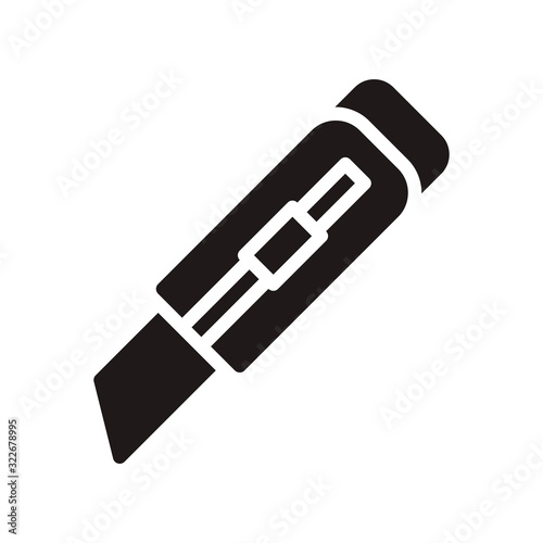 Cutter knife, stationery knife icon in trendy flat style design. Vector graphic illustration. Cutter icon for website design, logo, and ui. EPS 10.