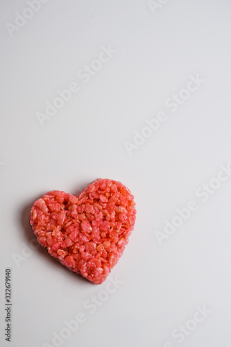 Heart-shaped marshmallow treat