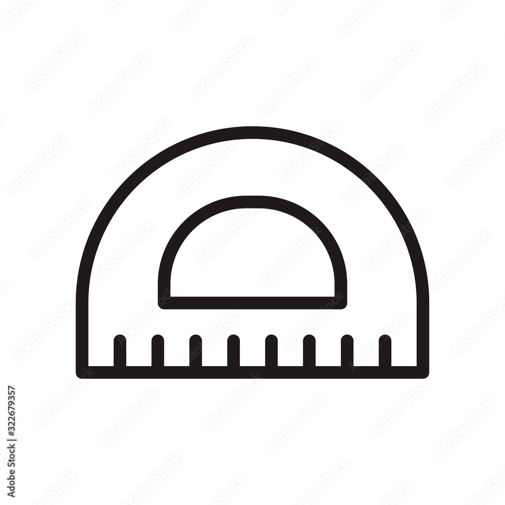 Protractor icon in trendy outline style design. Vector graphic