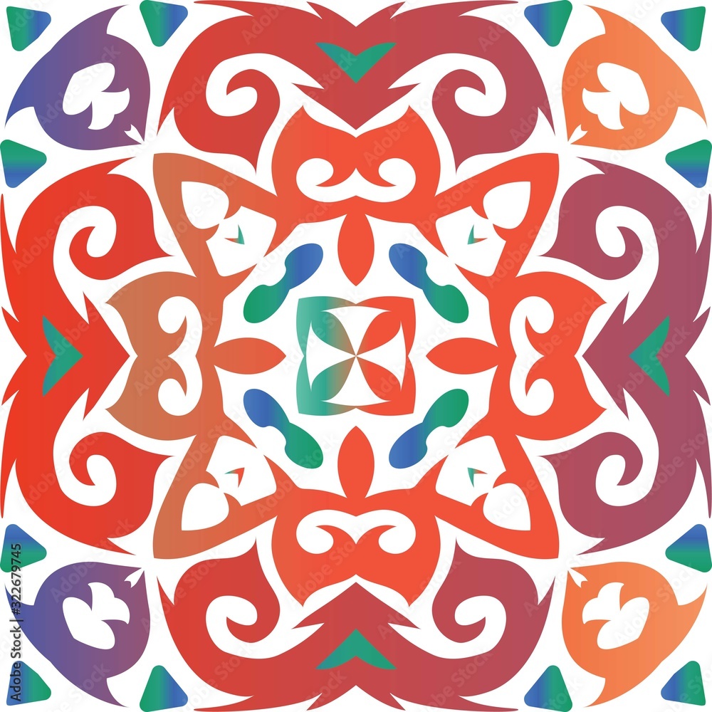 Fototapeta premium Antique talavera tiles patchwork.