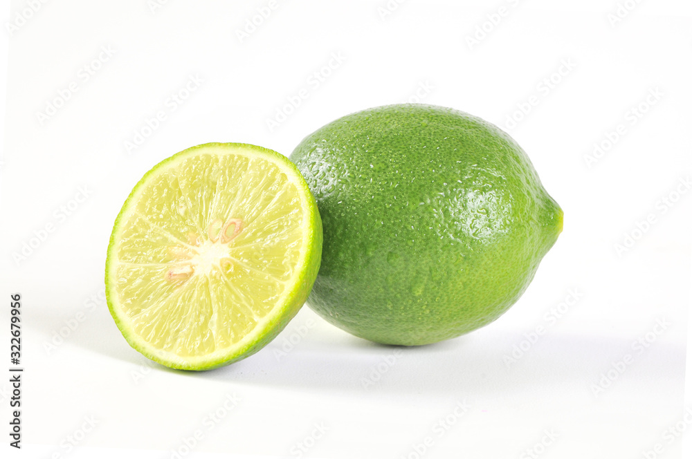 Sliced fresh lime isolated on white background Sliced fresh lime isolated on white background