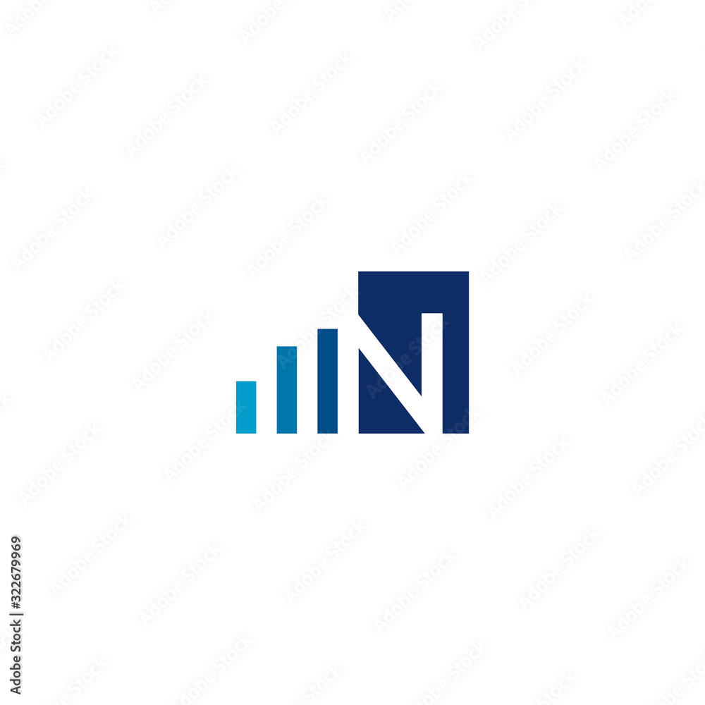 Letter N financial with bar design modern logo design concepts vector download Letter N financial with bar design modern logo design concepts vector download